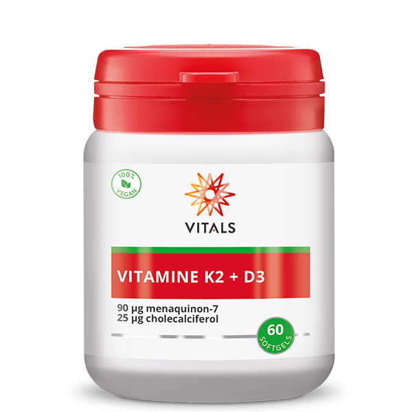 VITALS VITAMINE K2 + D3 60 VEGAN SOFTGELS