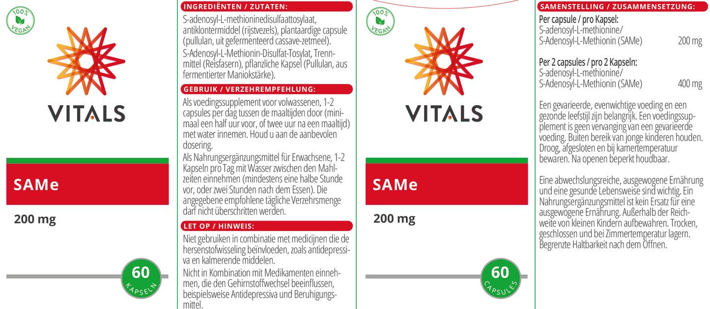 VITALS SAME 60 CAPSULES