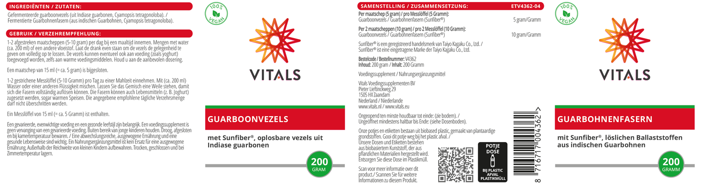 VITALS GUARBOONVEZELS 200 GRAM