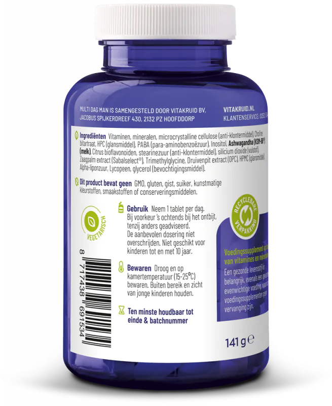 Vitakruid Multi dag man 90 tabletten