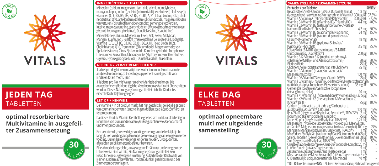 VITALS ELKE DAG 30 TABLETTEN