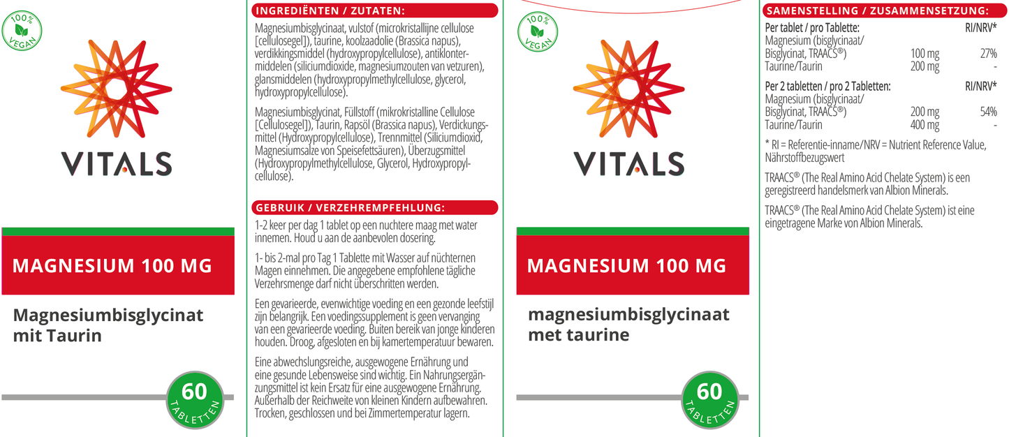 VITALS MAGNESIUM 100 MG 60 TABLETTEN