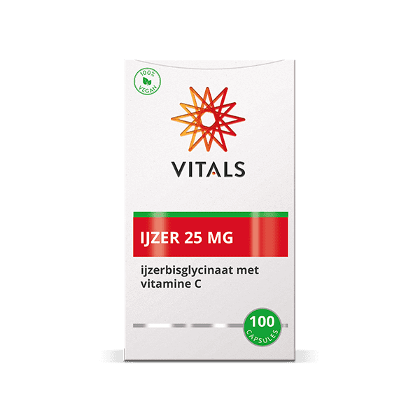 VITALS IJZER 25 MG 100 CAPSULES
IJZERBISGLYCINAAT MET VITAMINE C