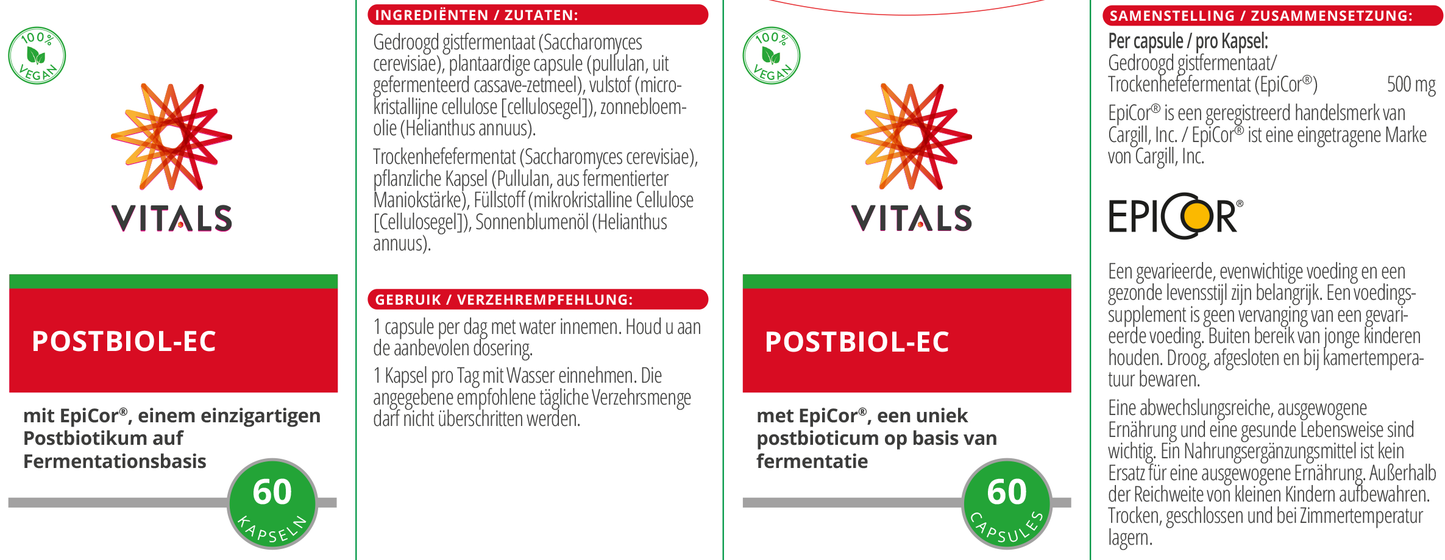 VITALS POSTBIOL-EC 60 CAPSULES
