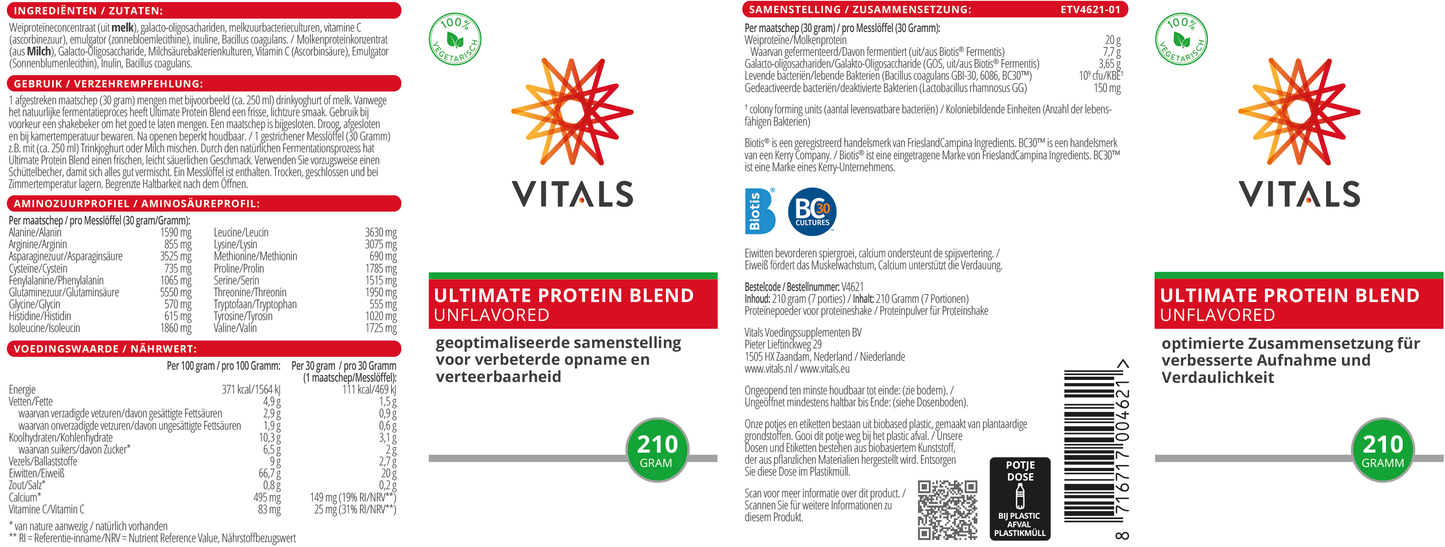 VITALS ULTIMATE PROTEIN BLEND 210 GRAM